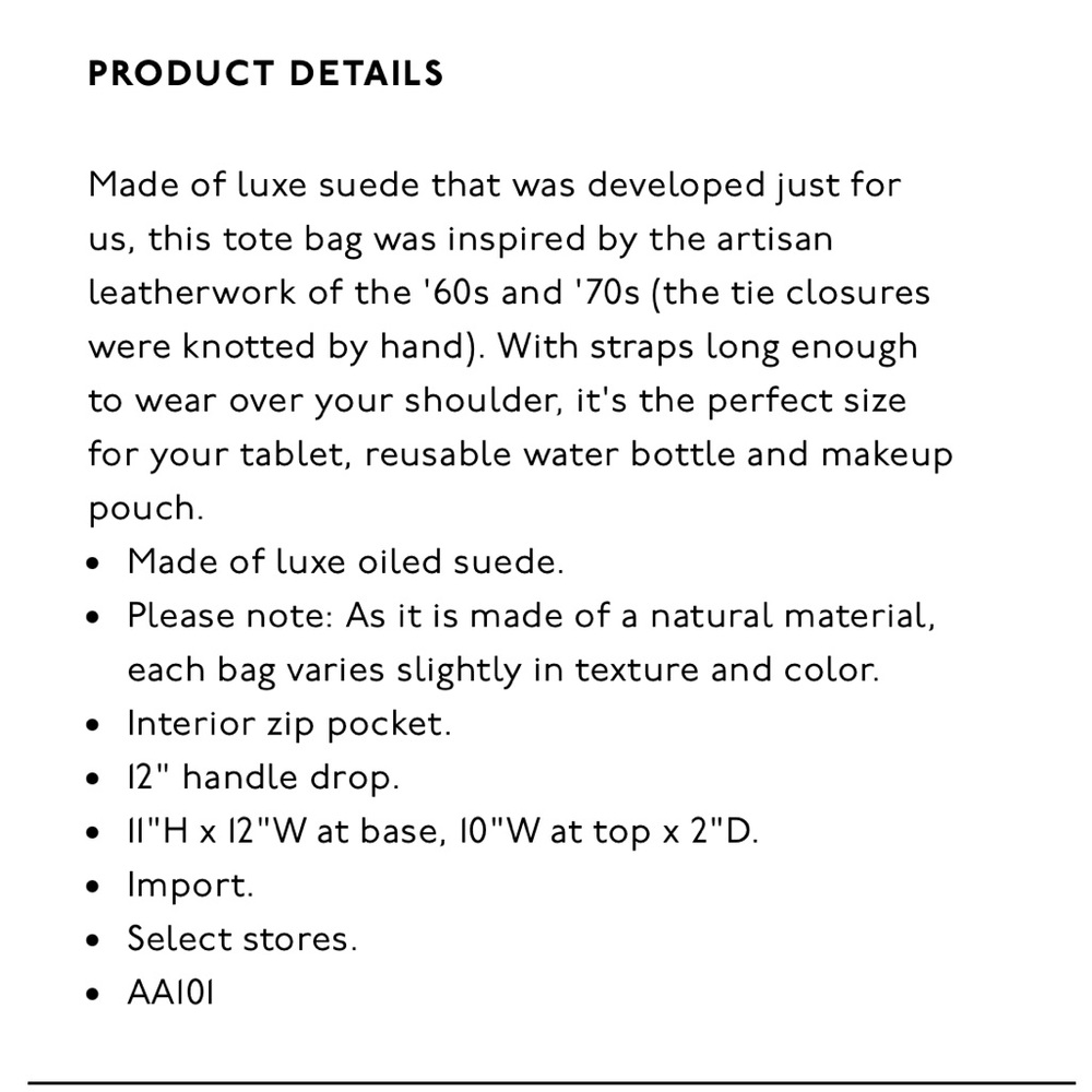 Madewell Eslewhere Suede Tote Bag NWOT - Picture 6 of 6